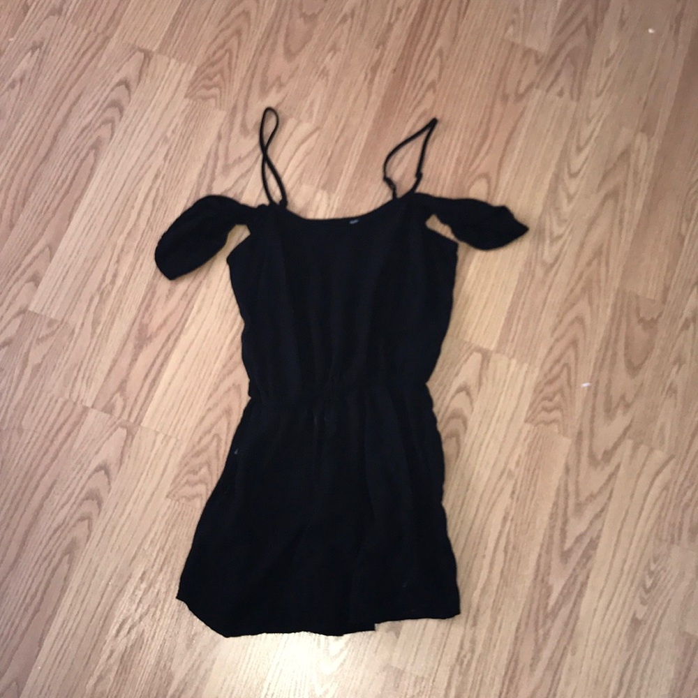 black offshoulder romper